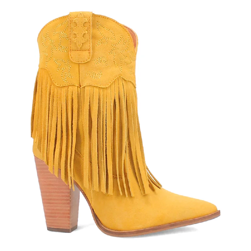 Crazy Train Fringe Embroidery Snip Toe Cowboy Booties