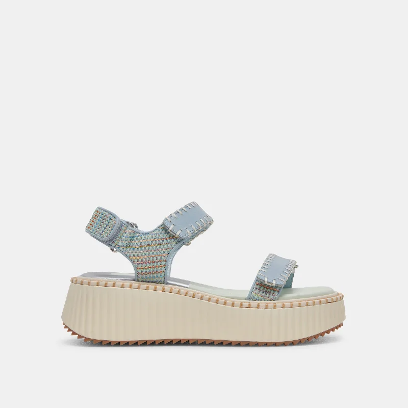 DEBRA SANDALS LIGHT BLUE KNIT