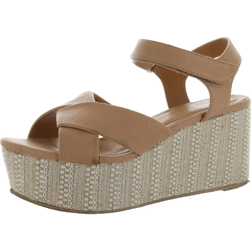 DV By Dolce Vita Womens Vinly Leather Woven Flatform Sandals