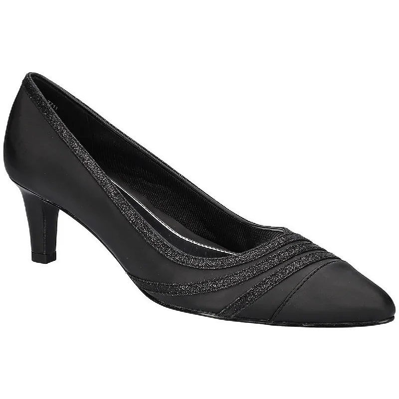 Easy Street Womens Nobel Satin Glitter Pumps