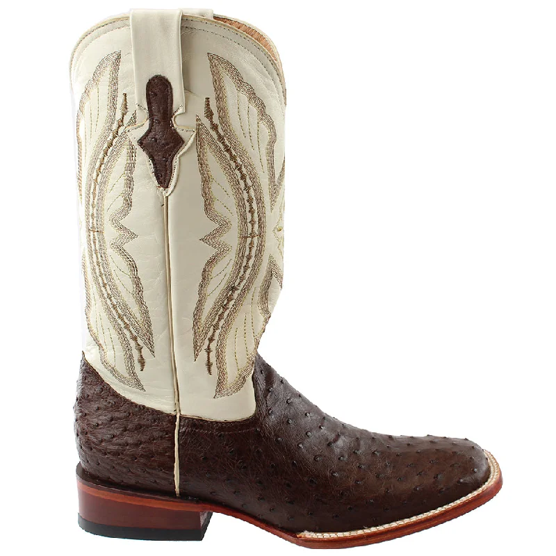 Full Quill Ostrich Square Toe Cowboy Boots