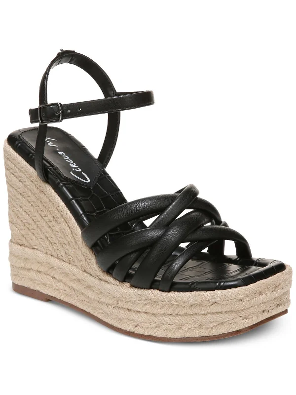 IRENE Womens Woven strap Wedge Wedge Sandals