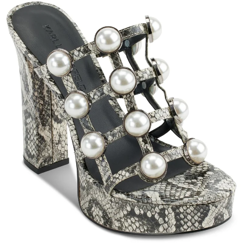 Karl Lagerfeld Paris Womens Addica Pearls Embellished Mules