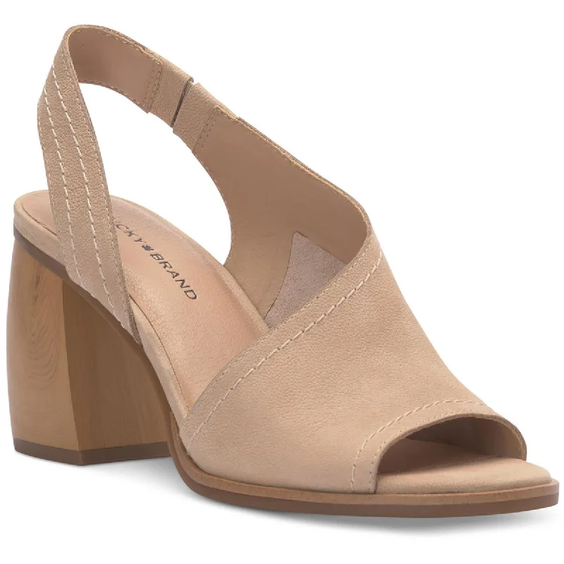 Lucky Brand Womens Xilna Leather Slip On Slingback Heels