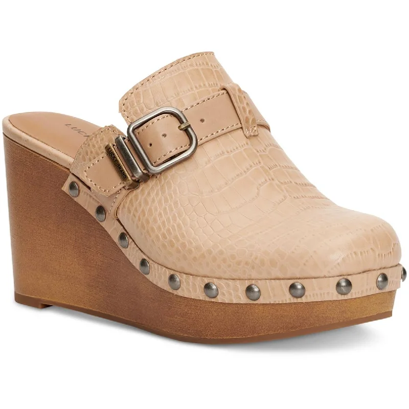 Lucky Brand Womens Zilkio Buckle Slip On Platform Heels