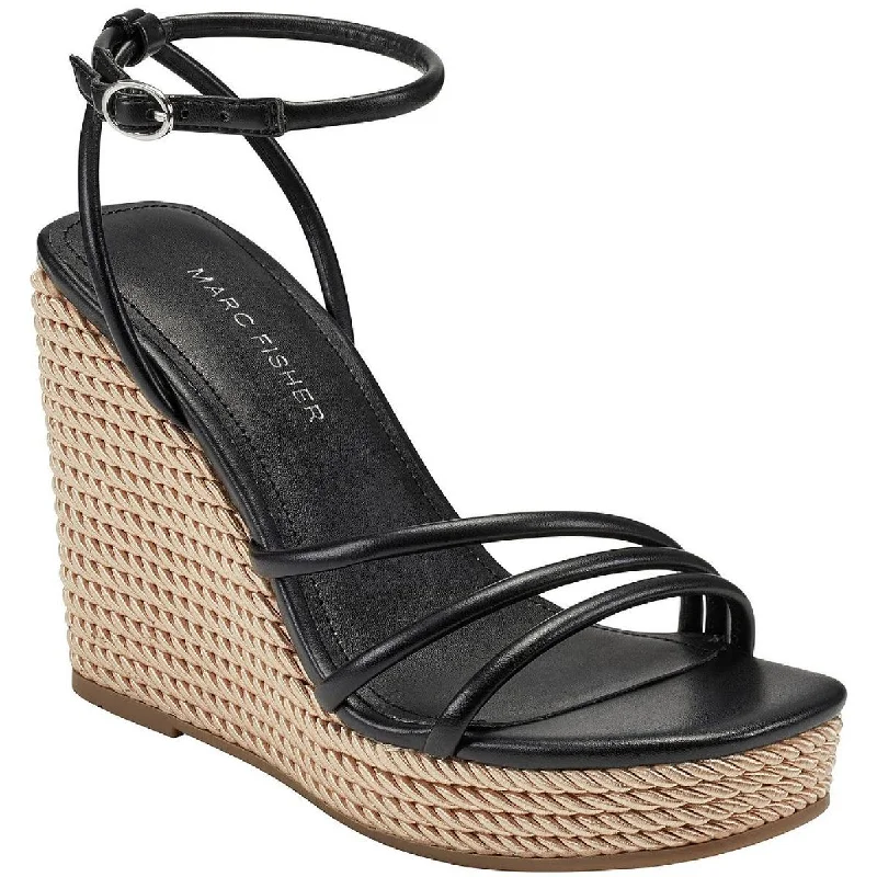 Marc Fisher Womens Zeki Strappy Ankle Strap Wedge Heels