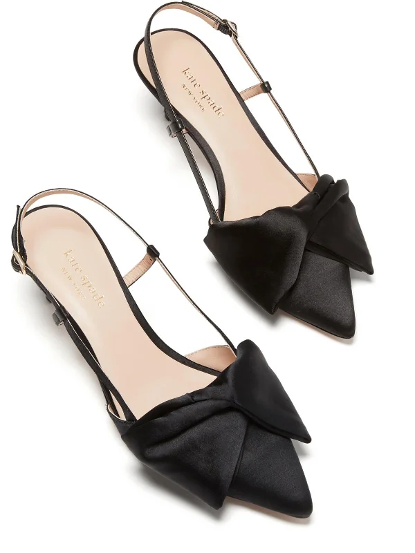 Marseille Womens Satin Bow Kitten Heels