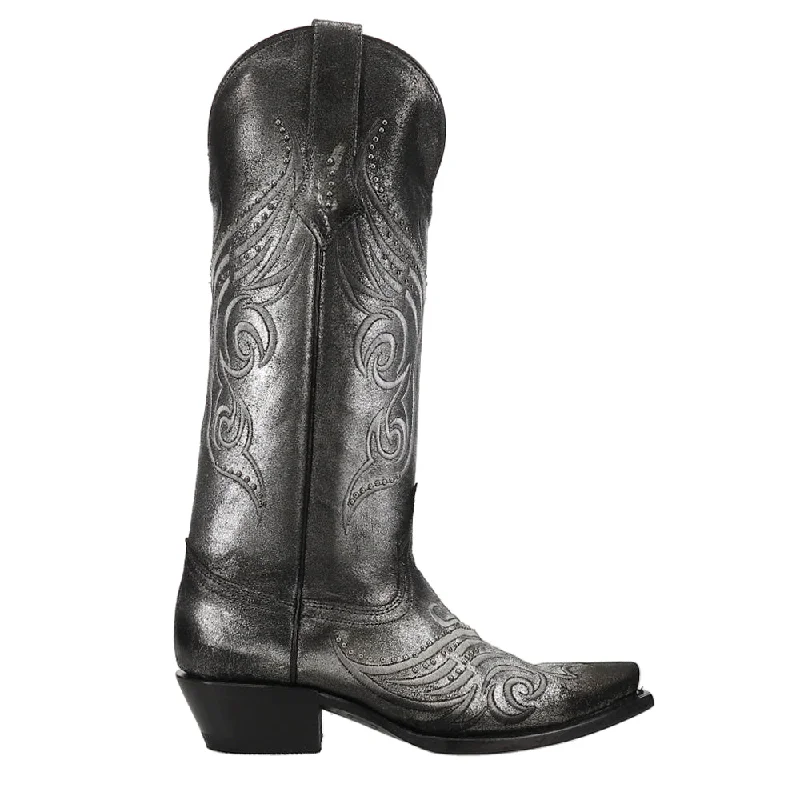 Masquerade Embroidered Gradient Metallic Studded Snip Toe Cowboy Boots