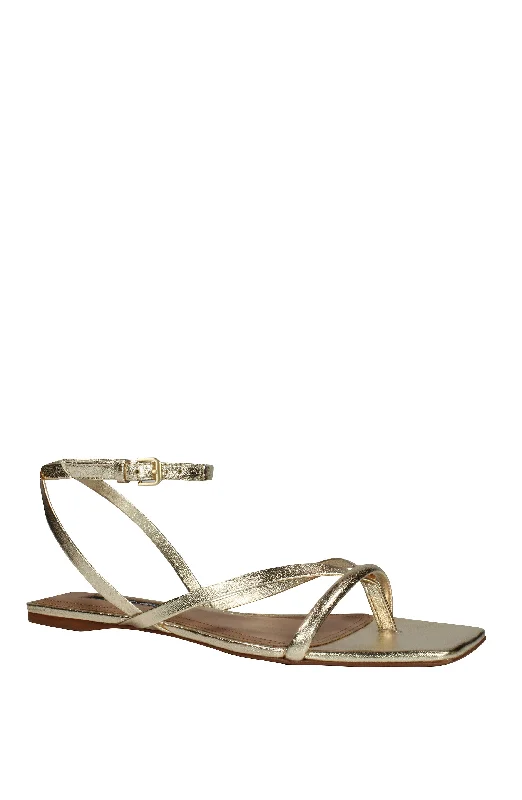 MESTICO PLATINO LEATHER STRAPPY FLAT SANDAL