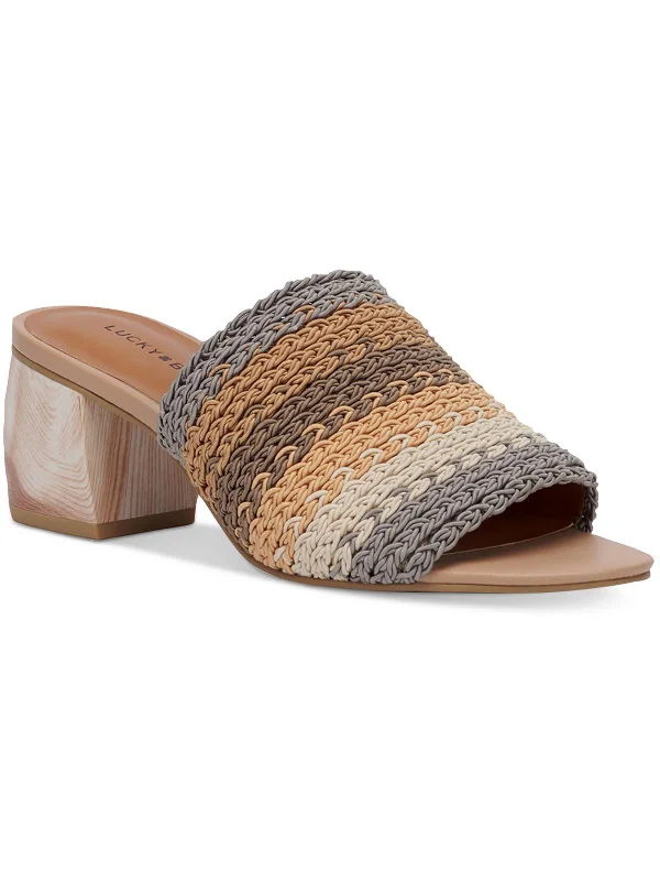 Nanssi Womens Woven Slip-On Heels