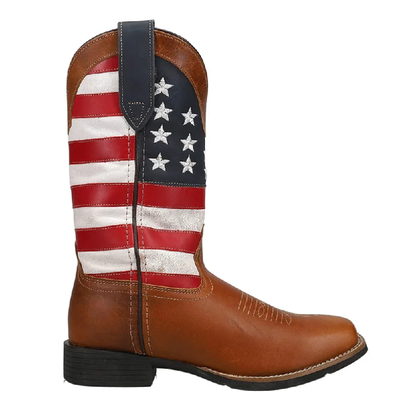 Patriotism Square Toe Cowboy Boots