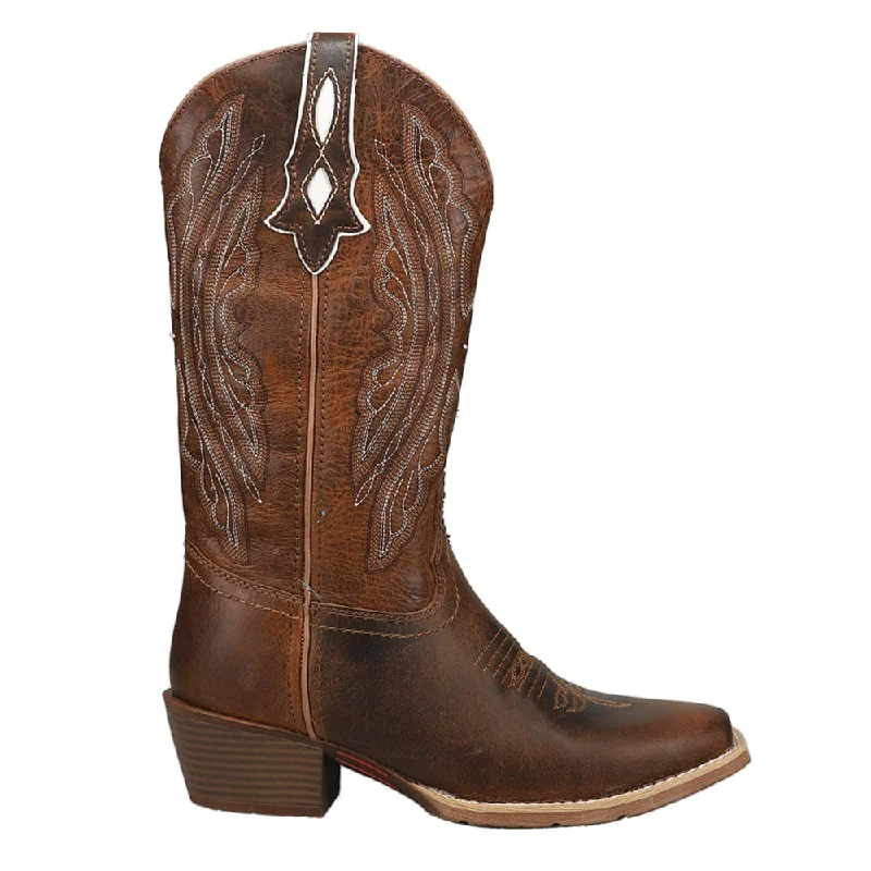 Rein Embroidered Tooled-Inlay Square Toe Cowboy Boots