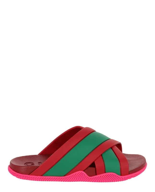 Rubber Web Striped Sandals