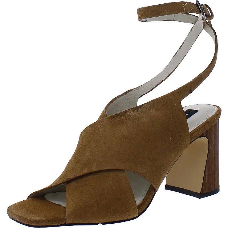 Sanctuary Womens Rowdy Suede Block Heel Slingback Heels