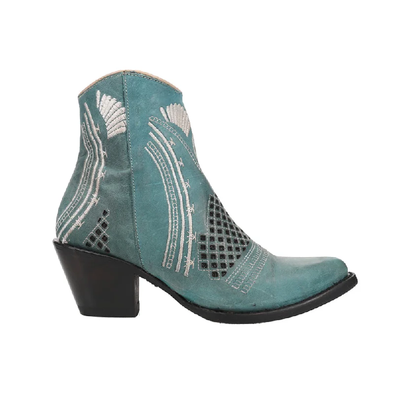 Savannah Embroidered Round Toe Cowboy Booties