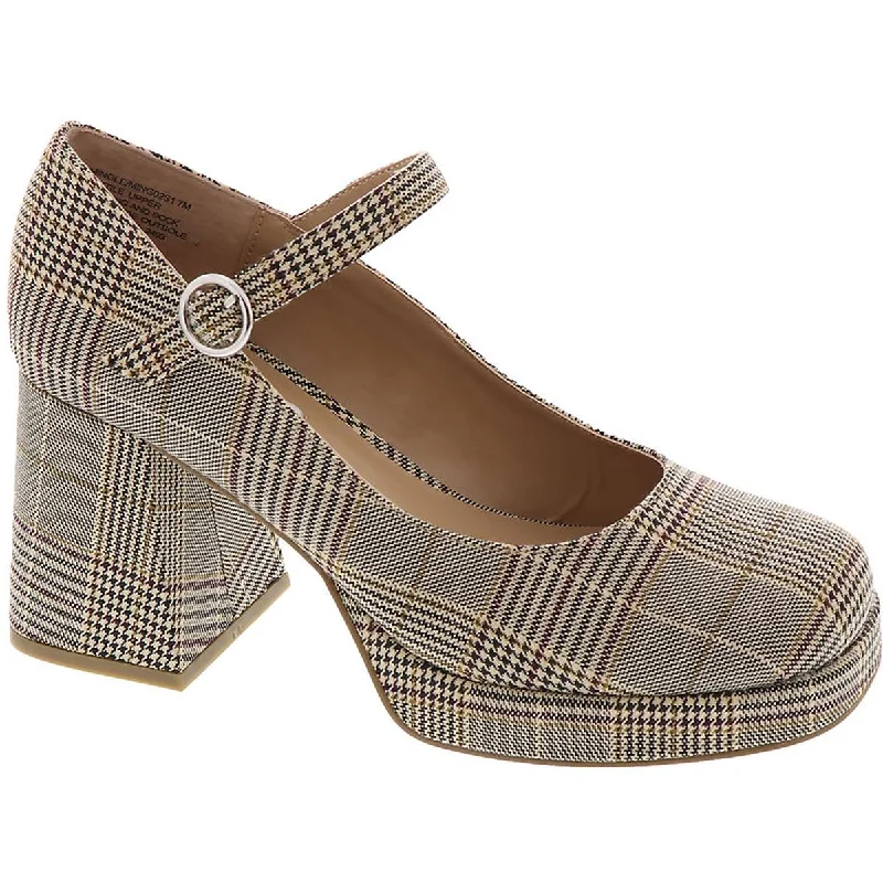 Steve Madden Womens Mingle Buckle Block Heel Mary Jane Heels