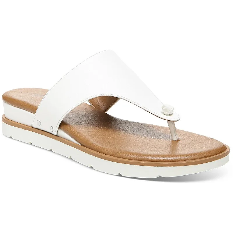 Style & Co. Womens Emmaa Faux Leather Thong Flat Sandals