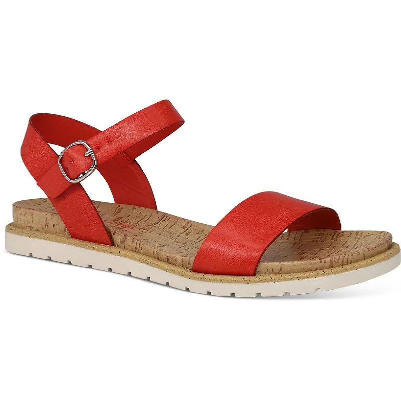 Sun + Stone Womens Mattie Cork Faux Leather Slingback Sandals