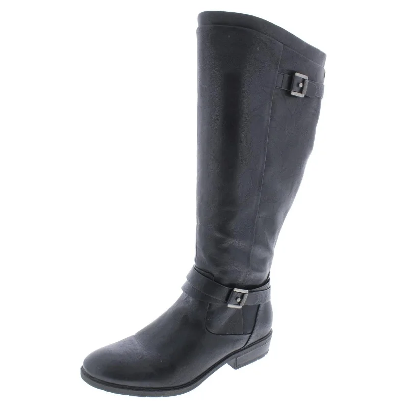 Baretraps Womens Yalina2 Wide Calf Faux Leather Riding Boots