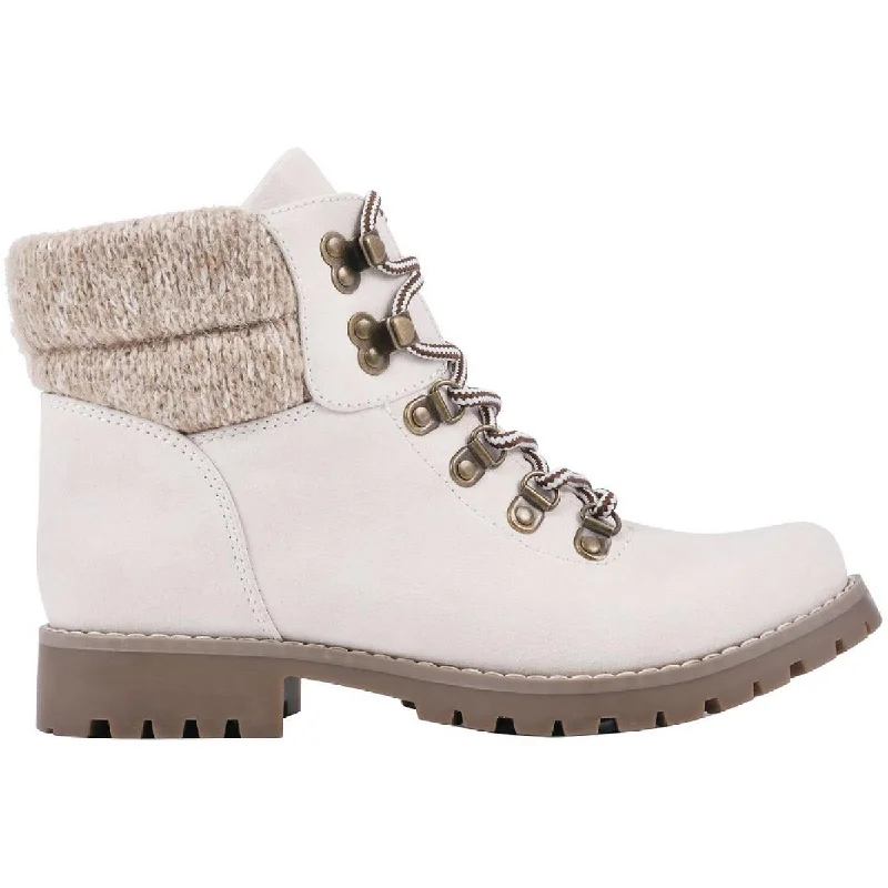 Cliffs by White Mountain Womens Pathfield Knit Lace-Up Ankle Boots