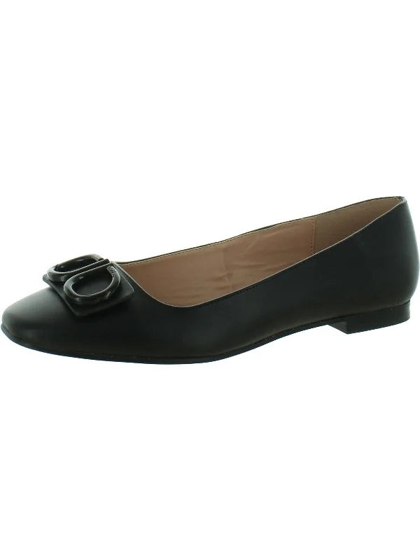 Faiza 08 Womens Leather Slip-On Ballet Flats