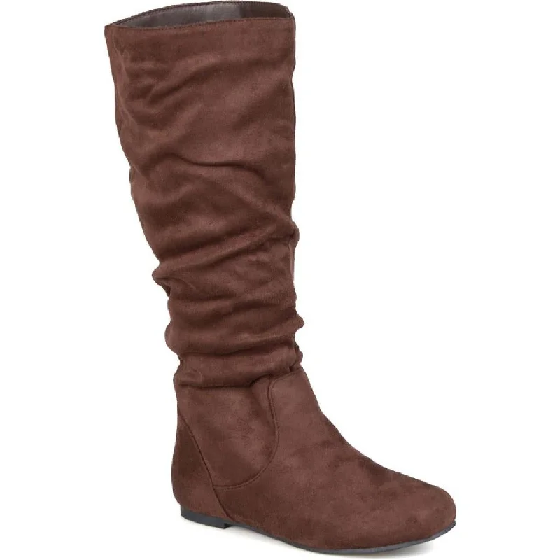 Journee Collection Womens Rebecca Faux Suede Tall Knee-High Boots