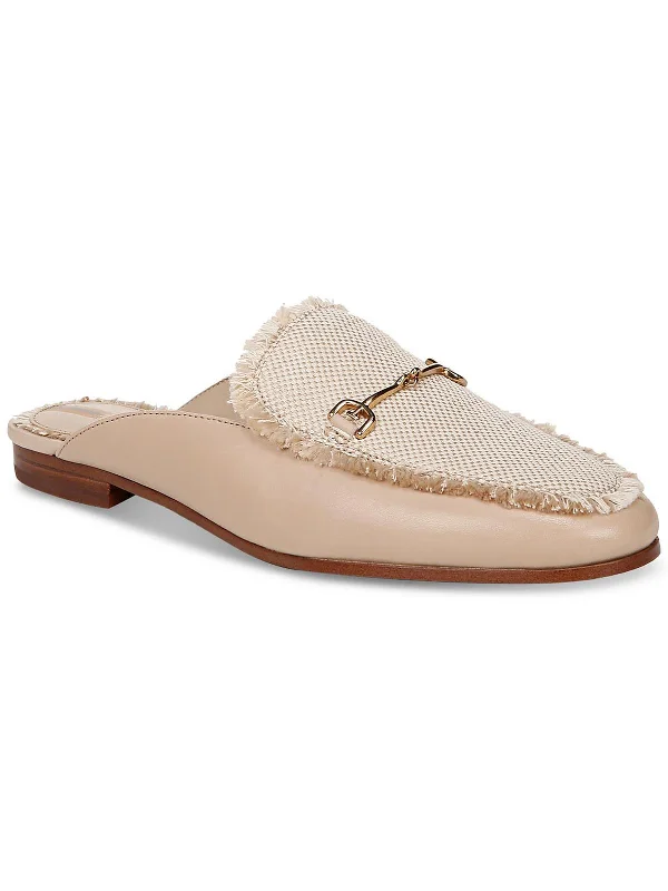 Linnie Fray Womens Leather Slip On Mules