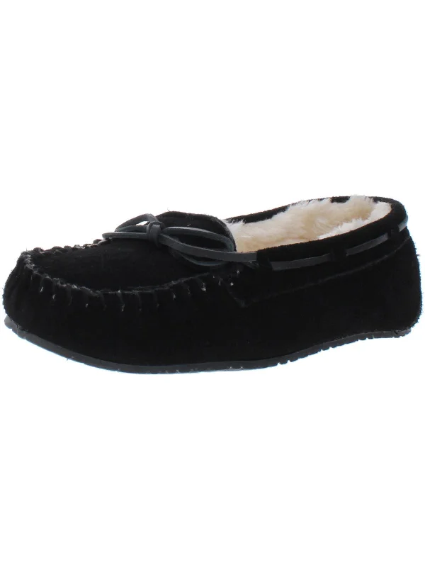 Lodge Trapper Womens Suede Slip On Moccasins