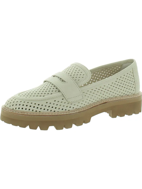 Malila Womens Nubuck Slip On Loafers