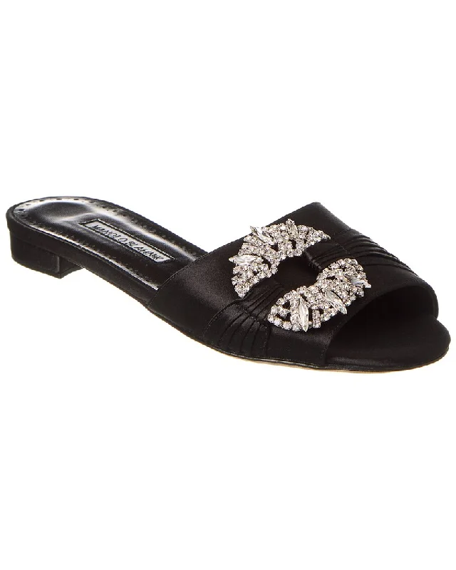 Manolo Blahnik Pralina Satin Flat