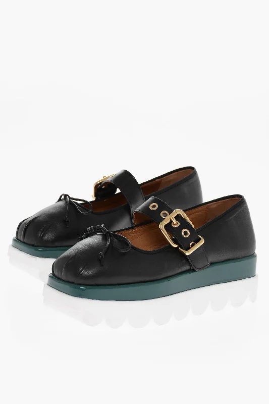 Marni Platform Sole Leather Ballerinas