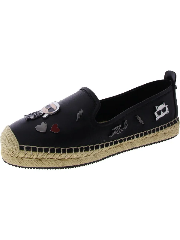 MICHAELA Womens Faux Leather Wedge Espadrilles