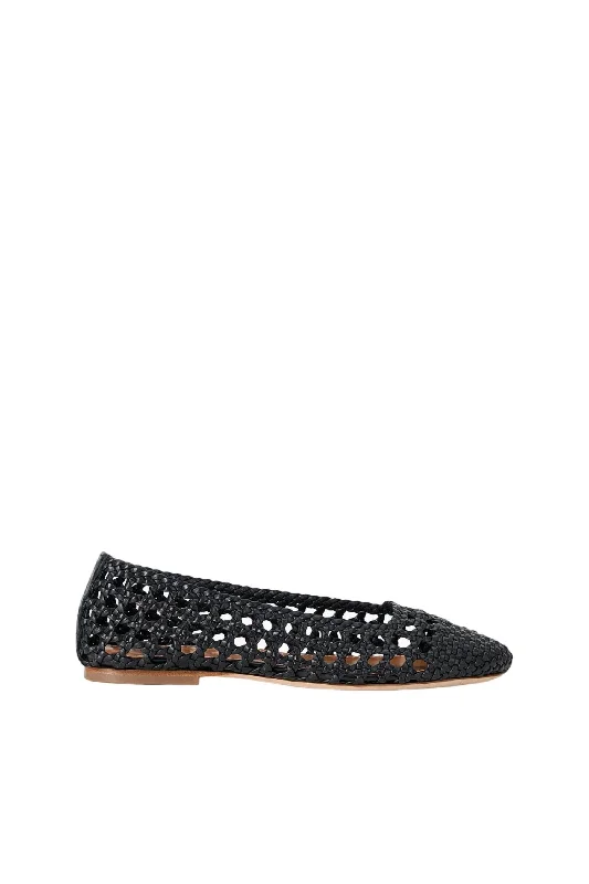 Nell Crochet Ballerina Shoes In Black