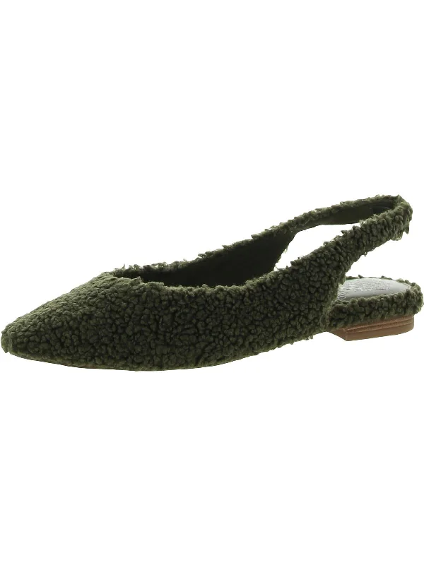 Presnue Womens Faux Fur Slip On Slingbacks