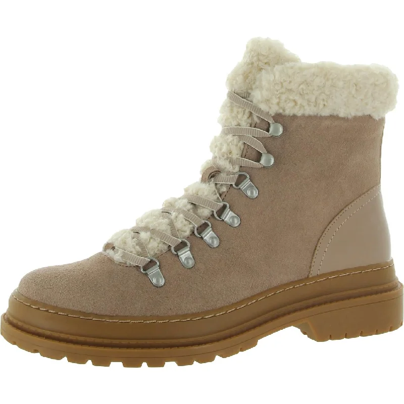 Splendid Women's Yvonne Suede Faux Fur Trimmed Hiking Inspired Booties