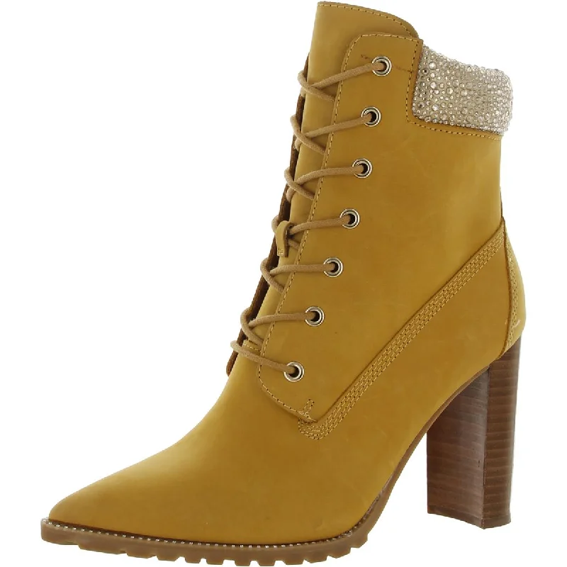 Steve Madden Womens Karmen Leather Embellished Ankle Boots