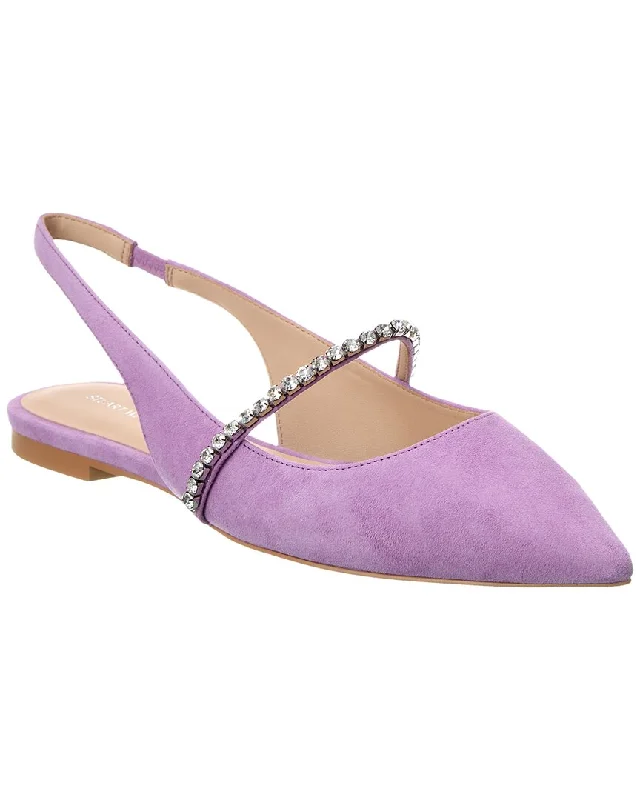 Stuart Weitzman Crystalline Suede Slingback Flat