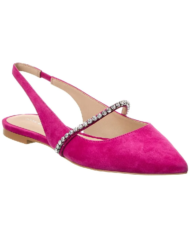 Stuart Weitzman Crystalline Suede Slingback Flat