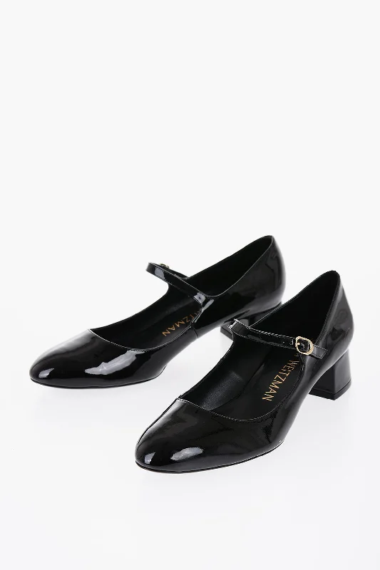 Stuart Weitzman Patent Leather Vivienne Mary Jane Ballet Flats 3,5Cm