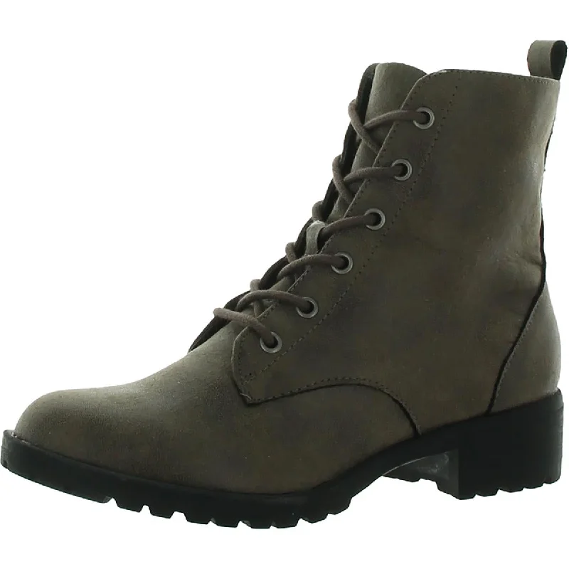 Sun + Stone Womens Ankle Pull On Combat & Lace-up Boots