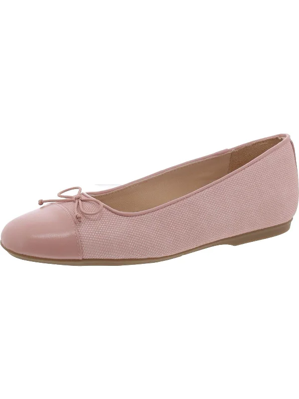 Wexley Bow Womens Faux Leather Slip-On Ballet Flats