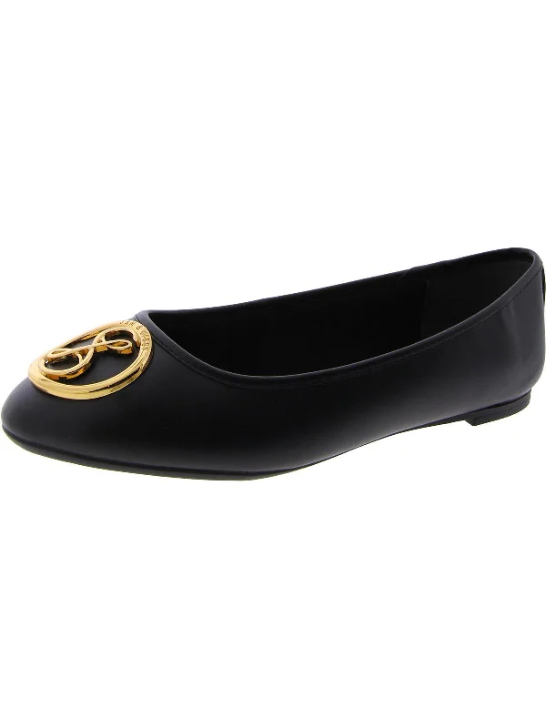 Womens Faux Leather Round toe Ballet Flats