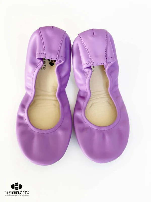 Women's Leather Flats In Classic Purple