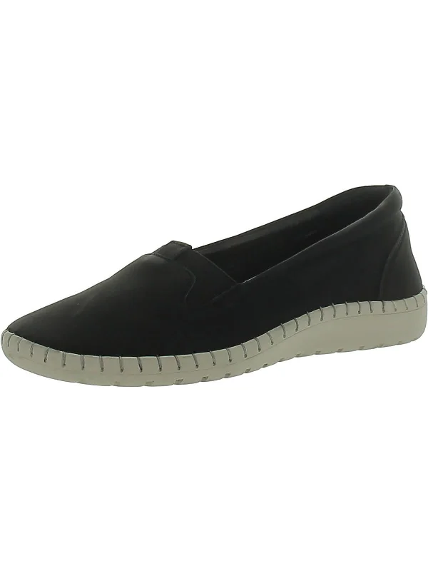 Womens Leather Slip On Ballet Flats