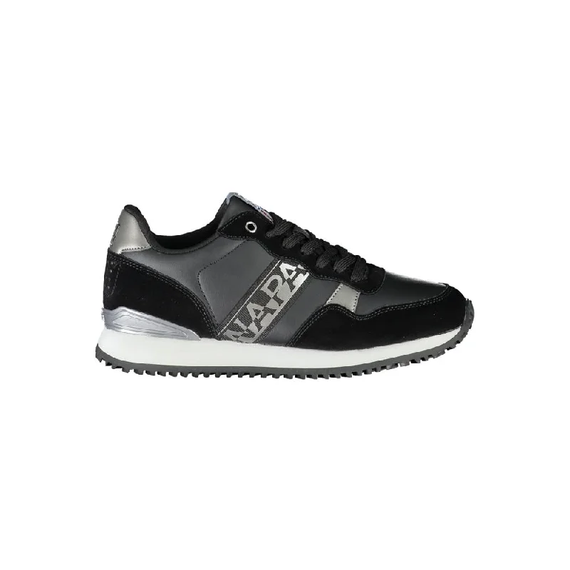 Napapijri Chic Black Lace-Up Sneakers with Contrast Women's Detail