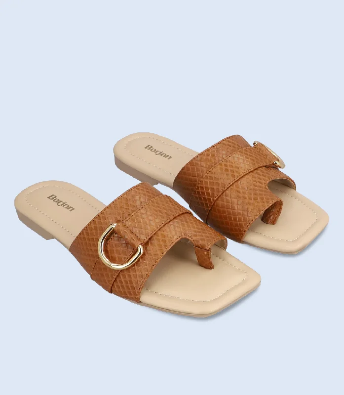 BW10037-TAN-Women Chappal