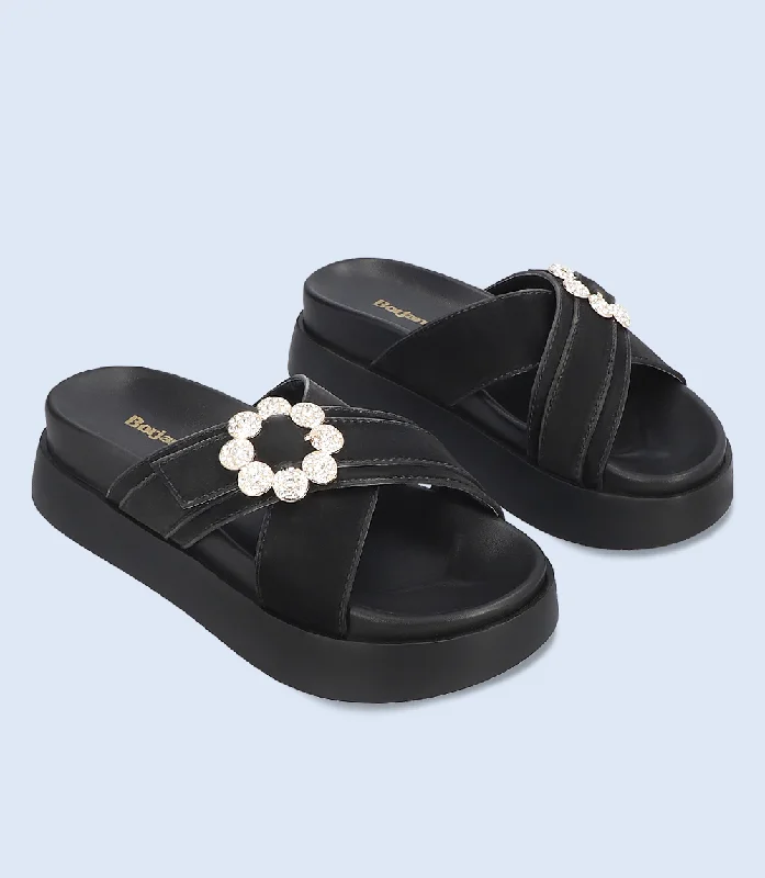 BW6325-BLACK-Women Platform Slipper