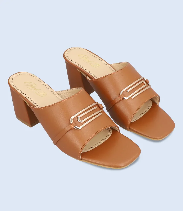 BW6332-TAN-Women Slipper Heel