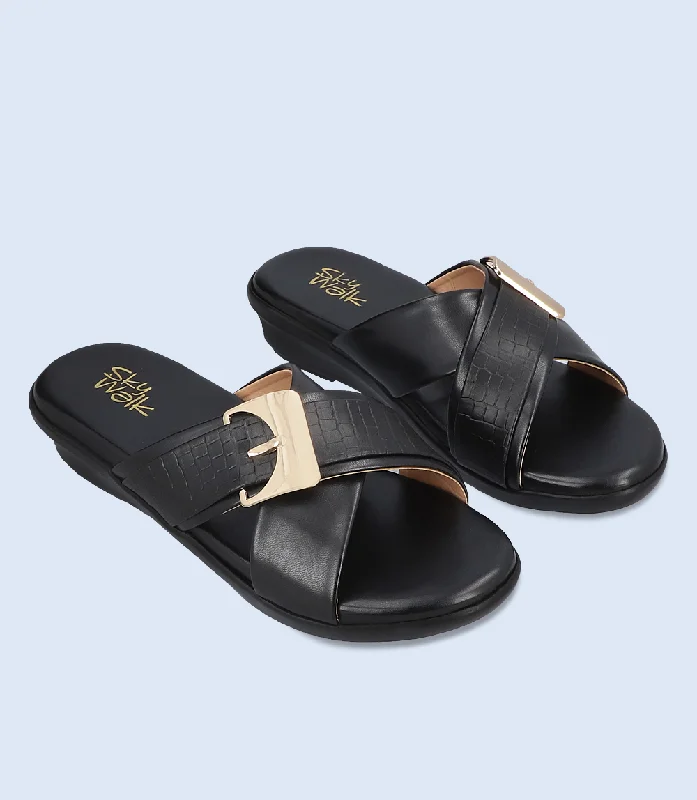 BW6340-BLACK-Women Comfort Slipper