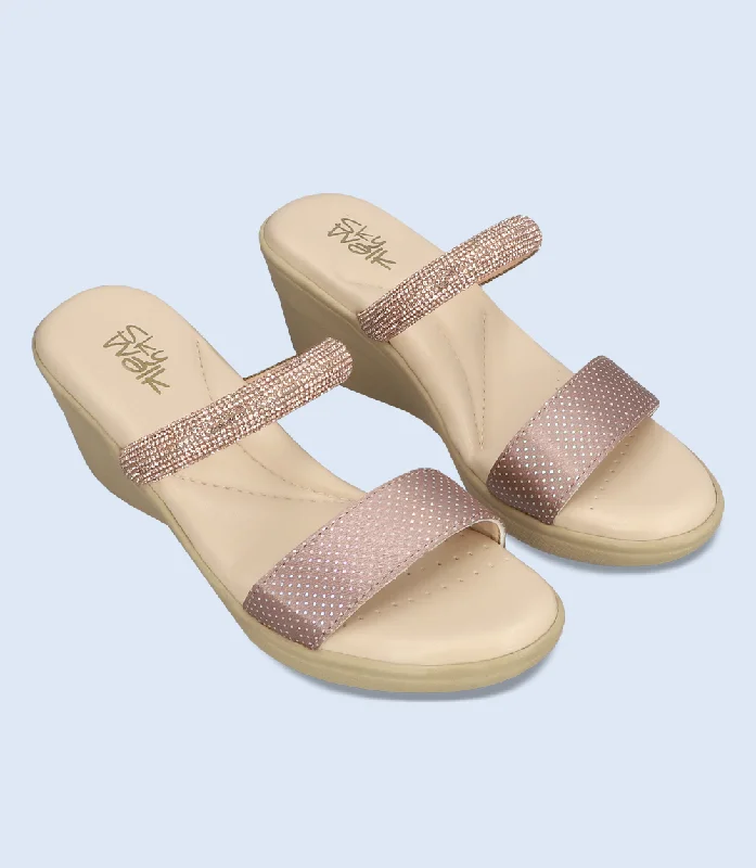 BW7681-BEIGE-Women Comfort Slipper